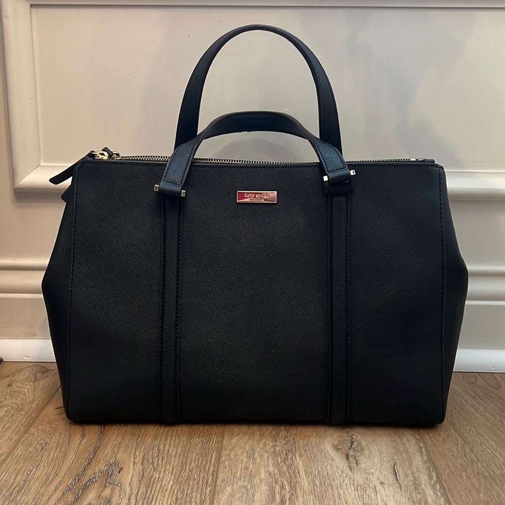 Kate Spade | Black | Crosshatch Leather Handbag